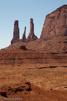 "The Three Sisters," Monument Valley Navajo Tribal Park.